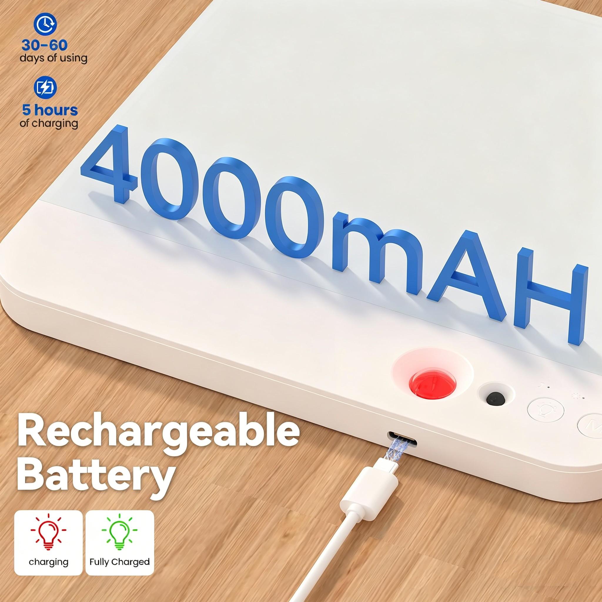 Rechargeable Motion Sensor Ceiling Lights, 4000mAh Battery Operated Lights Indoor with Remote, 3 Color Temperatures in One, Cordless Mount Pir Light for Porch Hallway Cupboard Understairs Bedroom