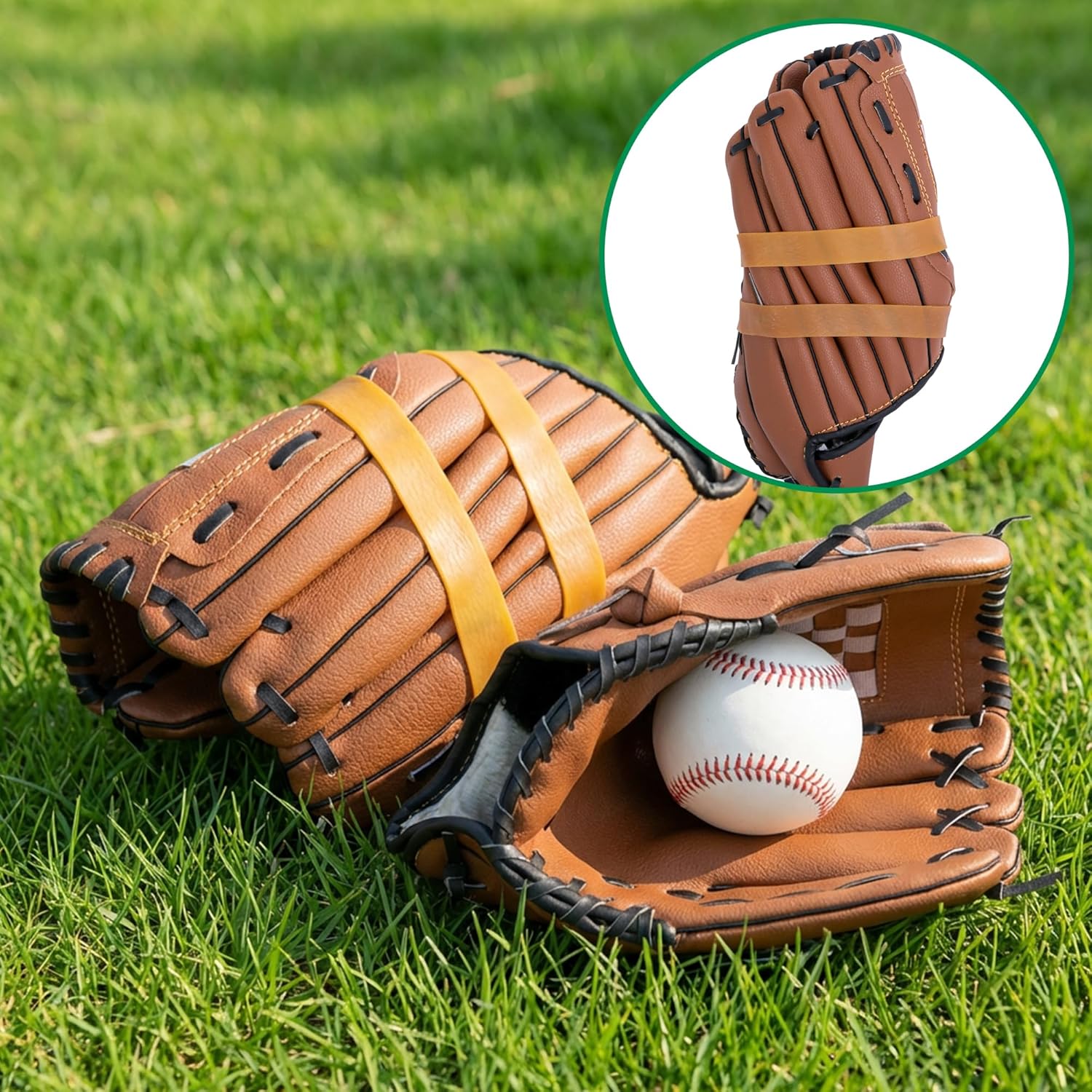 20 Pack Baseball Glove Keeper Bands - Elastic Rubber Straps to Maintain Pocket Shape & Break-In. Essential Care Accessories for Baseball & Softball Players