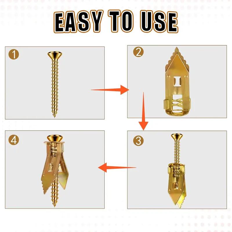 60PCS Self-Drilling Drywall Anchors and ScrewsKit,12x30mm,No Pre-Drilling Needed,Supports Up to 66 lbs,ldeal for Home and Office Organization,MirrorZone.