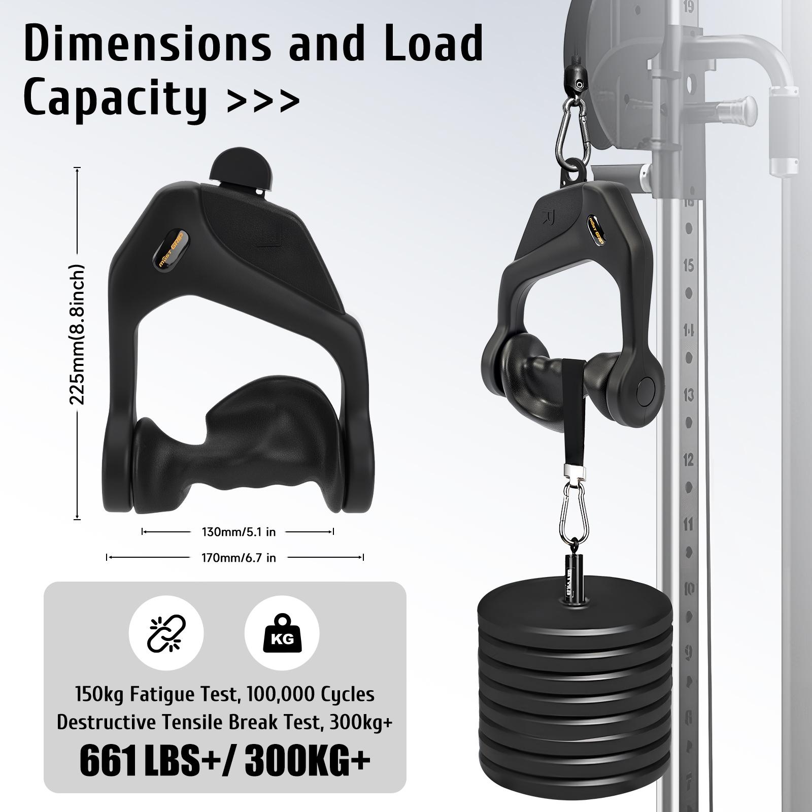 Ergonomic Non-Slip D Handle Cable Attachment, Lat Pulldown Handles, Gym Equipment Accessories, Fits Multiple Exercises, Secure Grip Design