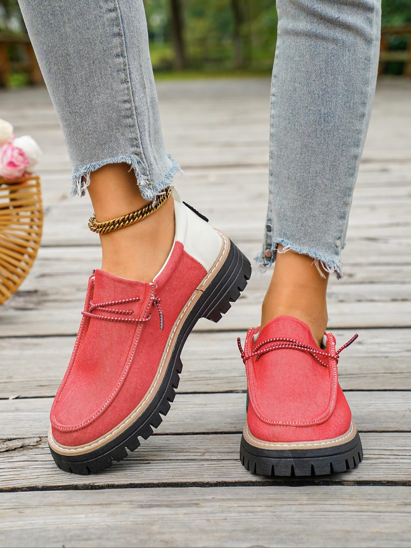 Women's Retro Casual Slip On Canvas Shoes, Fall & Winter New Fashion Sneakers, Large Size Comfortable Walking Footwear for Daily Wear