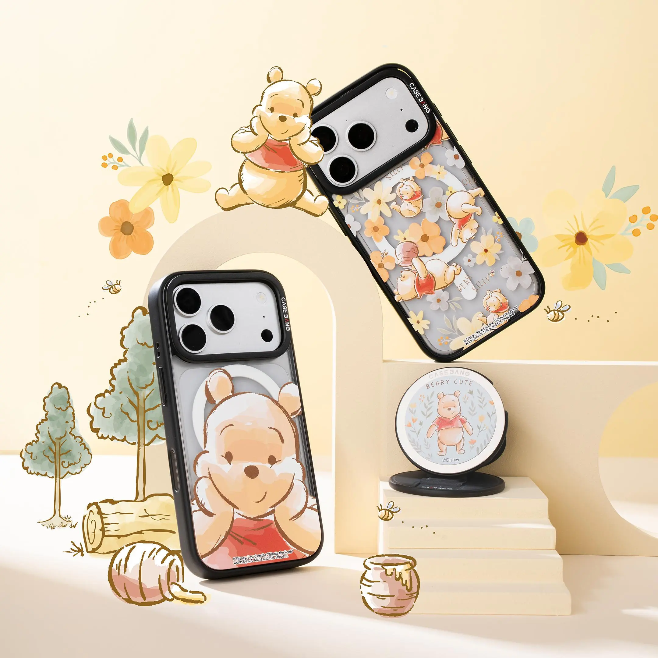 [Base Cover+Snap Set]CASEBANG Winnie Series ImagiSnap MagSafe Case, Replaceable Back, Military Drop Protection, Compatible with iPhone 13-18