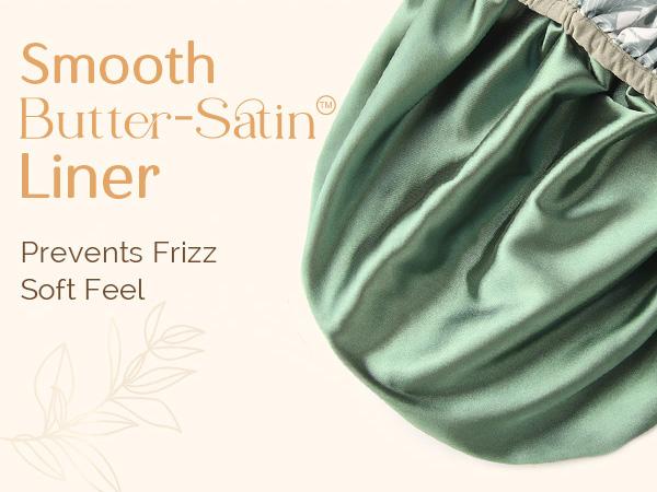 Yanibest Luxury Satin Shower Cap for Women - Waterproof Extra Large Double Layer Reusable Adjustable for Braids Long Hair Bathroom Accessory Green TikTokShopBlackFriday