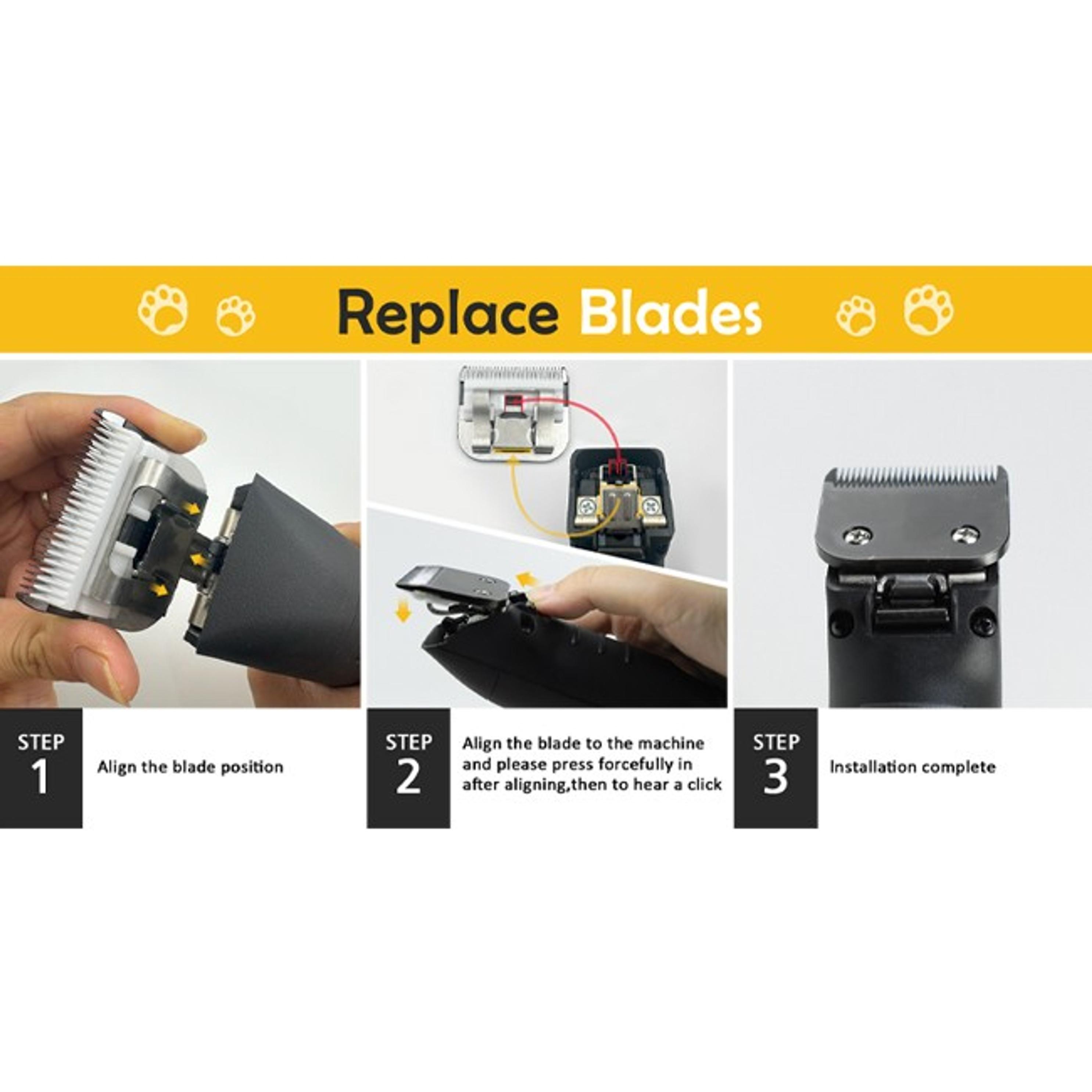 Universal Dog Grooming Blades - Size 7FC, 1/8" Cut Length, Ceramic & Stainless Steel, Black, Compatible with Andis, Oster A5, Wahl KM Series Pet Detachable Clippers, Ceramic&Steel
