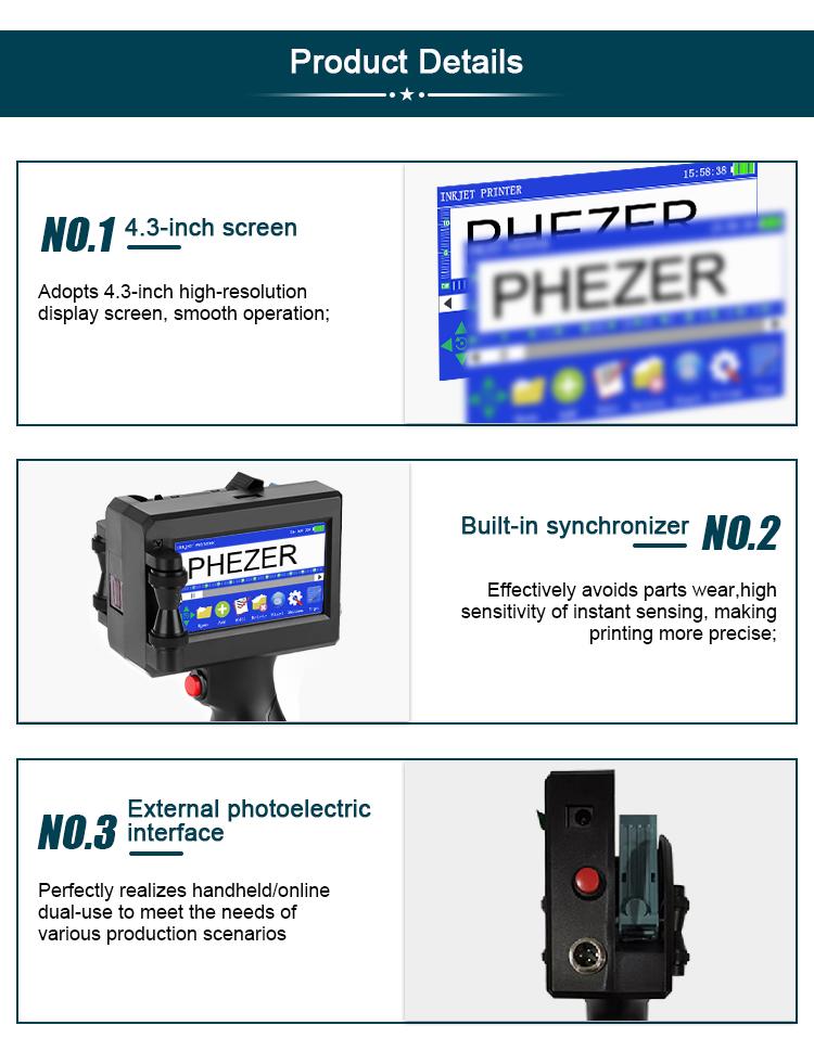 Phezer P15 Handheld Inkjet Printer & Cloth Printing Machine Kit | 12.7mm Quick-Drying Coder Gun with PS127 Ink | 600DPI Portable Labeler for DIY, QR, Date on Fabric/Metal/Plastic (Includes Hard Case)