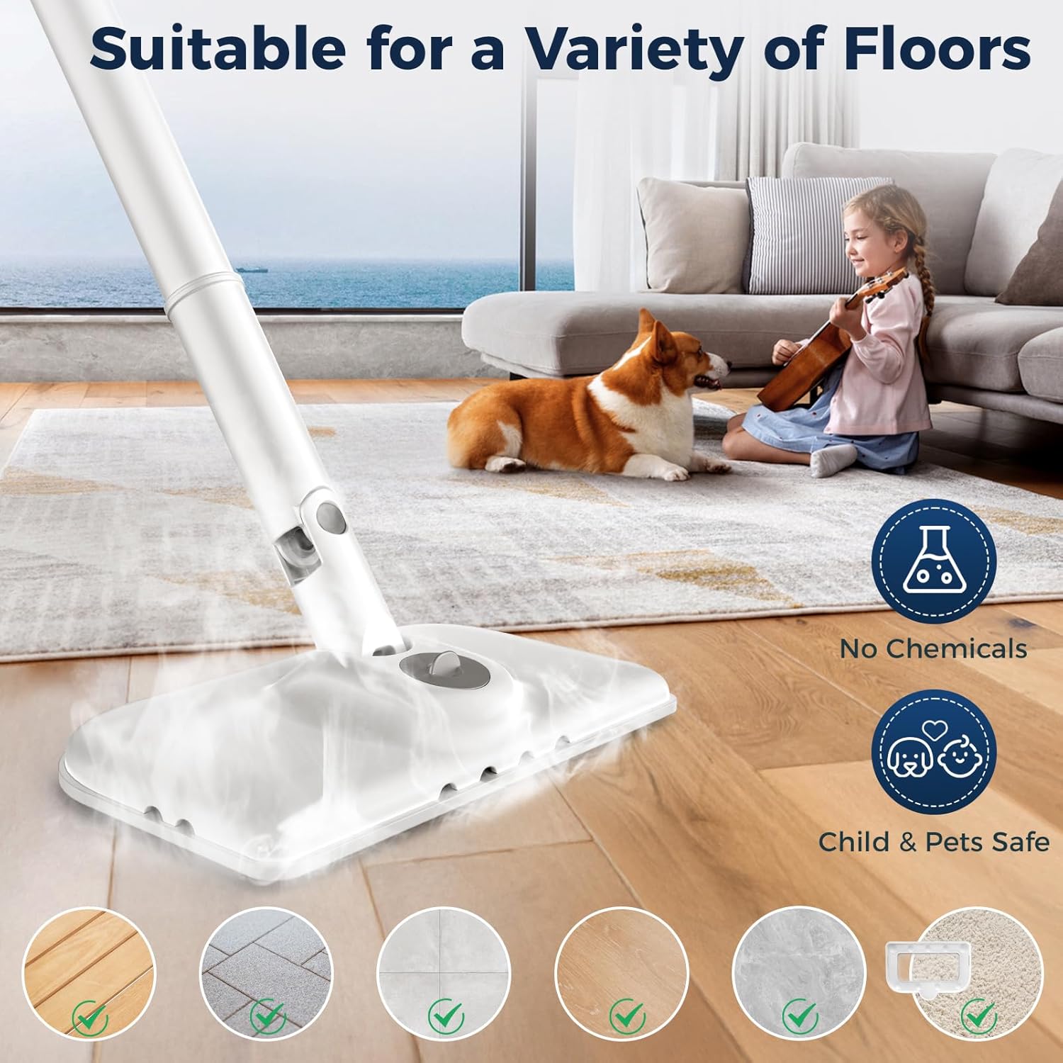 Steam Cleaner for Floor Cleaning, MultiPurpose Steam Cleaner for with 13 Accessories, Detachable Handheld Floor Steamer with Scent Container and strap for Hardwood,Tiles,Cloths and Carpet Steam Cleaner for Floor Cleaning, MultiPurpose Steam Cleaner for with 13 Accessories, Detachable Handheld Floor Steamer with Scent Container and strap for Hardwood,Tiles,Cloths and Carpet