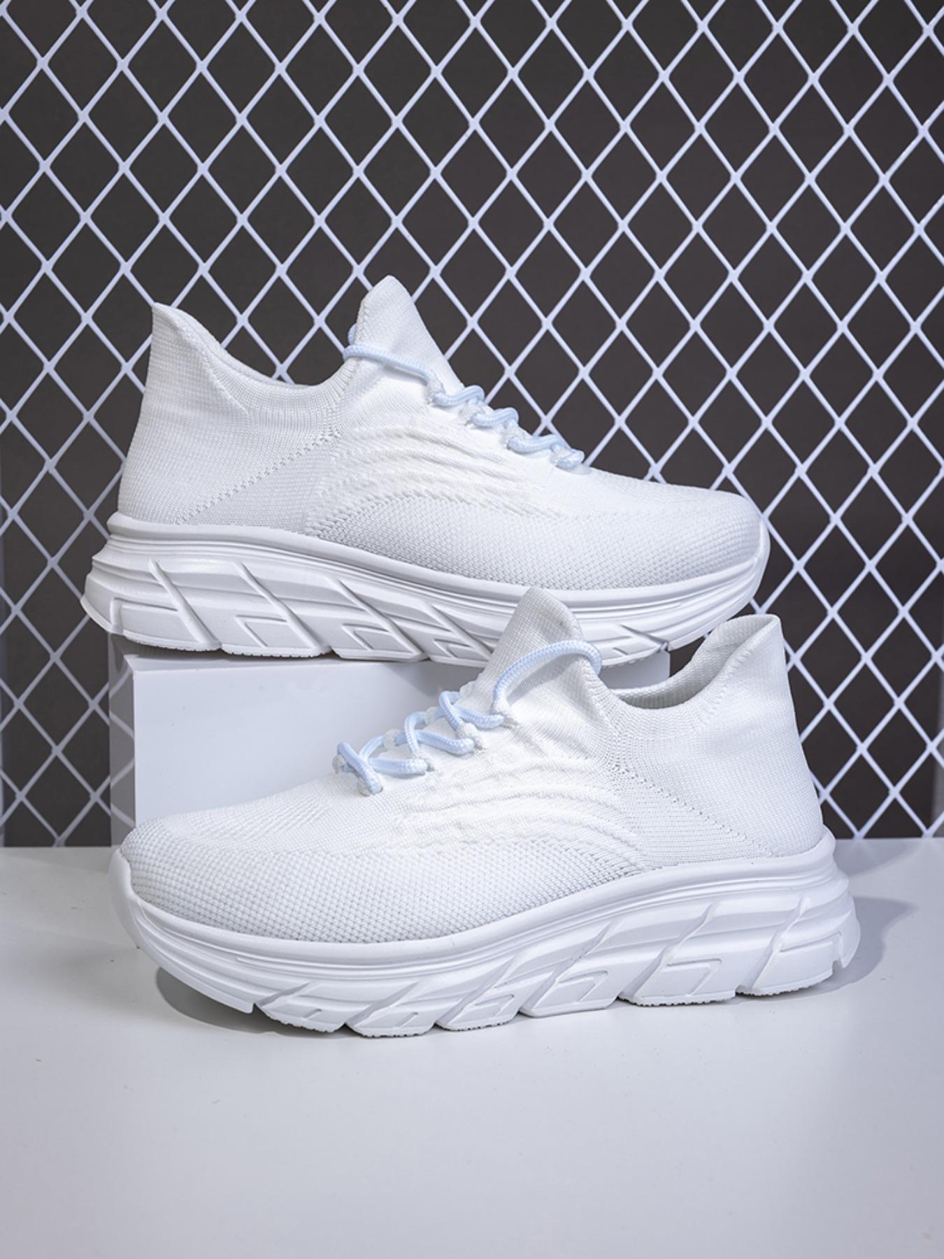 Women's Solid Color Mesh Breathable Lightweight Fashionable Running Shoes, Casual Comfortable Sports Shoes, All-match Round Toe Shoes for Daily Wear