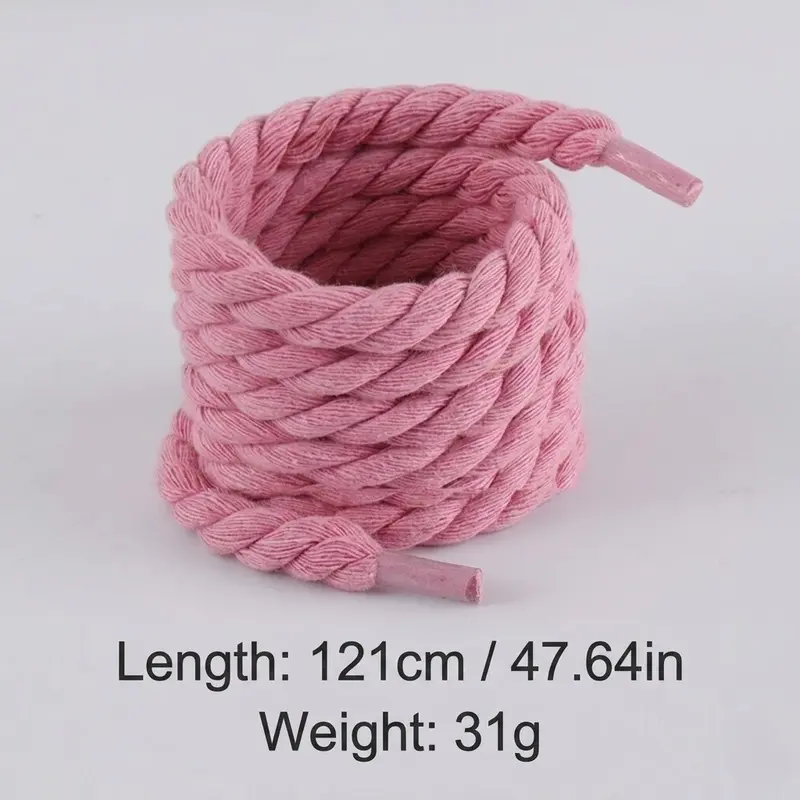 Handmade Viscose Rope Braided Shoelaces - Jute Look, Durable Lace Core, Thick, Abrasion Resistant, Casual Shoe Accessories for Sport Shoes, Back to School, Abrasion Resistant Shoelaces