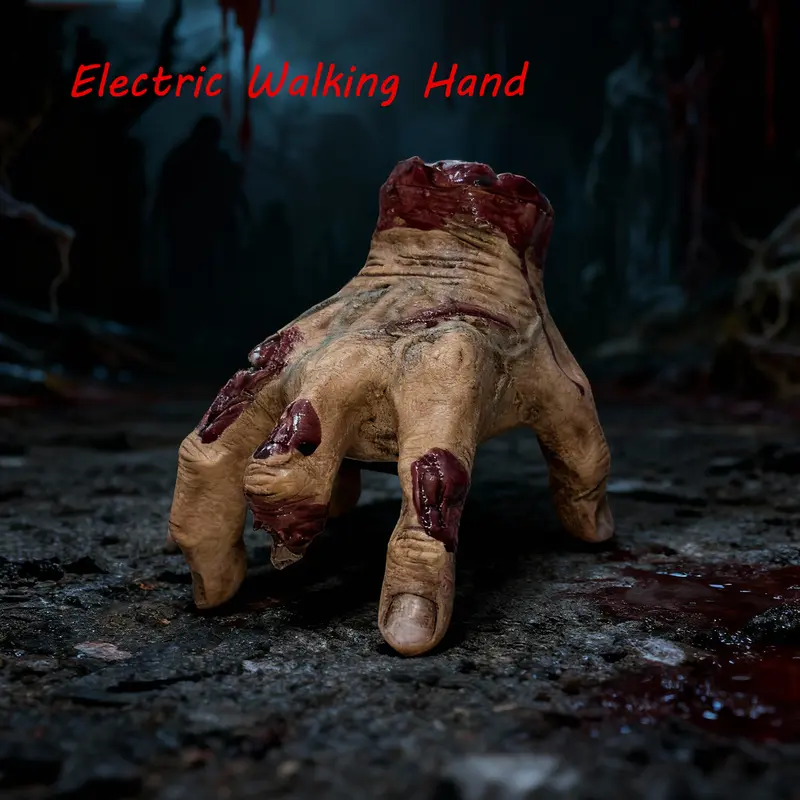 Self-walking and Sounding Hands sound effects Halloween Wednesday Addams Family Thing Hand Props spooky Creepy Scary Family Decorations Cosplay Hand by Addams Family Scary Decoration Gift Accessories for Decor Prank Props
