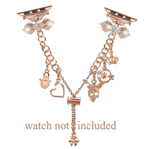Rhinestone-Decorated Watch Band (Band Only), Fashion Aesthetic Replacement Strap, Smart Watch Straps Compatible with Apple Watch, Smart Watch Accessories, Smartwatch Accessory for Women