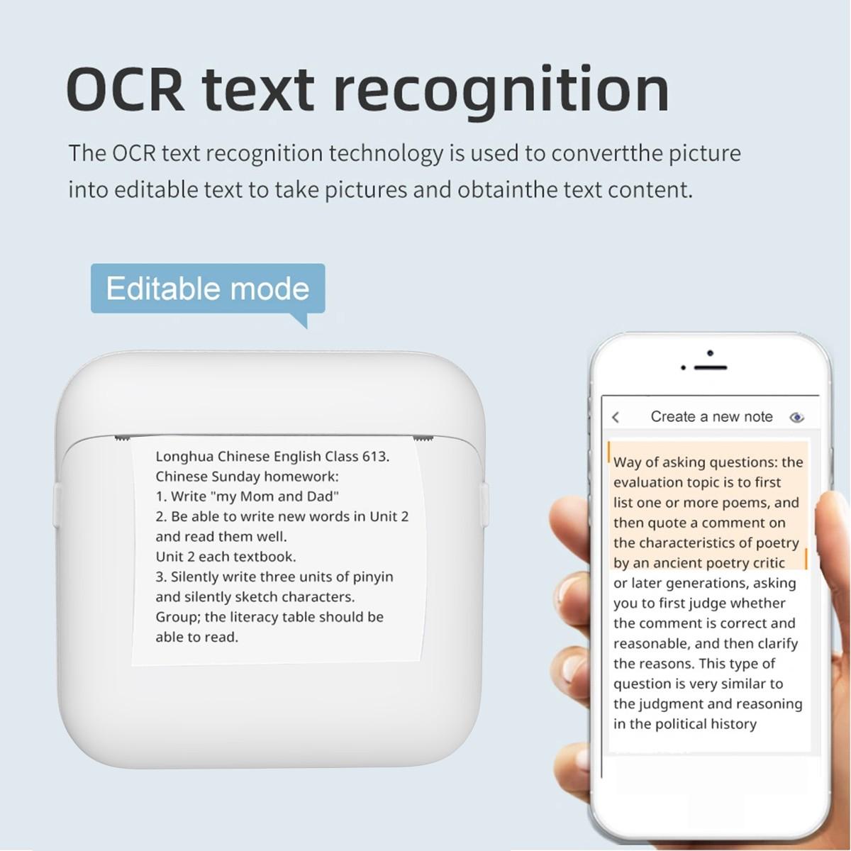 Portable Wireless Mini Printer, Thermal Inkless Pocket Printer, Compatible with iOS and Android, Ideal for Photos, DIY Projects