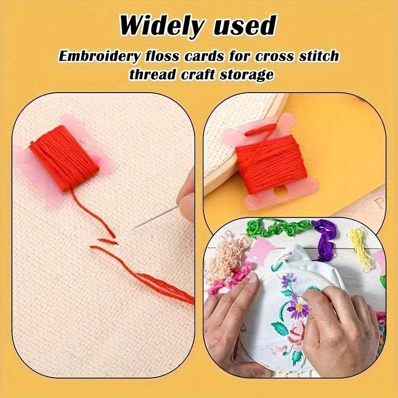 20pcs Cross  Spool, Colored Spool, Plastic Spool for Cross-stitch Sewing Storage, Sewing Supplies Crafts