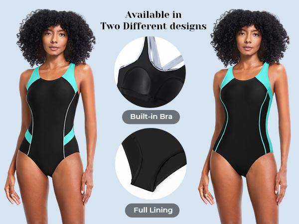Tempt Me Women One Piece Swimsuits Athletic Racerback Swimwear Training Exercise Slimming Bathing Suit Sporty Womens Racing Swimsuits One Piece Bath Suit for Teens Girls Swimming Suit Color Block