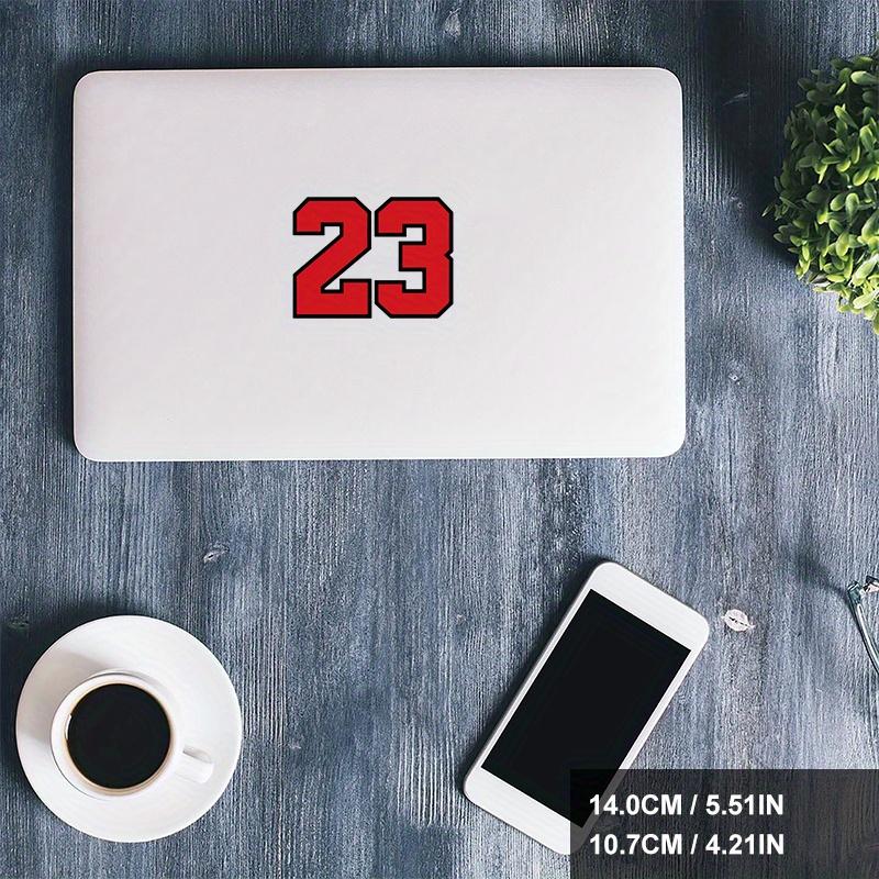 Red Vinyl Sticker with "23" Design - Self Adhesive, Matte Surface, Cartoon Anime Style - Suitable for Laptops, Water Bottles