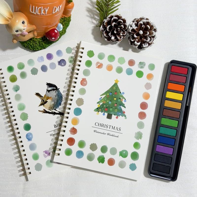 Watercolor Workbook for Beginners, Creative Watercolor Coloring Book for Painting Practice, Suitable for Advanced Practice, Ideal for Art Enthusiasts