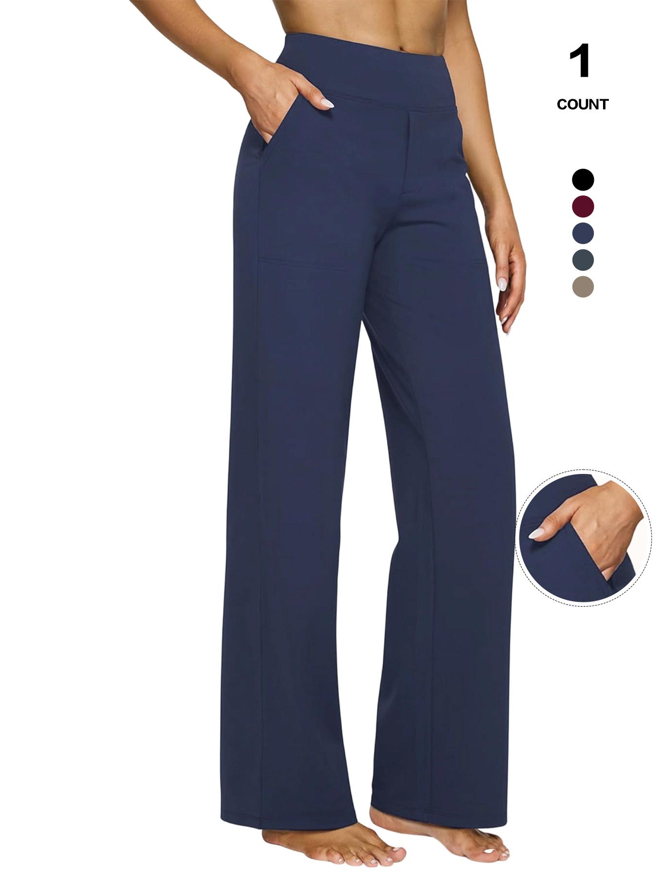 2026 Women's Casual Business Dress Pants, Stretchy High Waist Wide Leg Trousers, Work Office Wear with Pockets, Stylish & Comfortable, Casual Fashion Pants