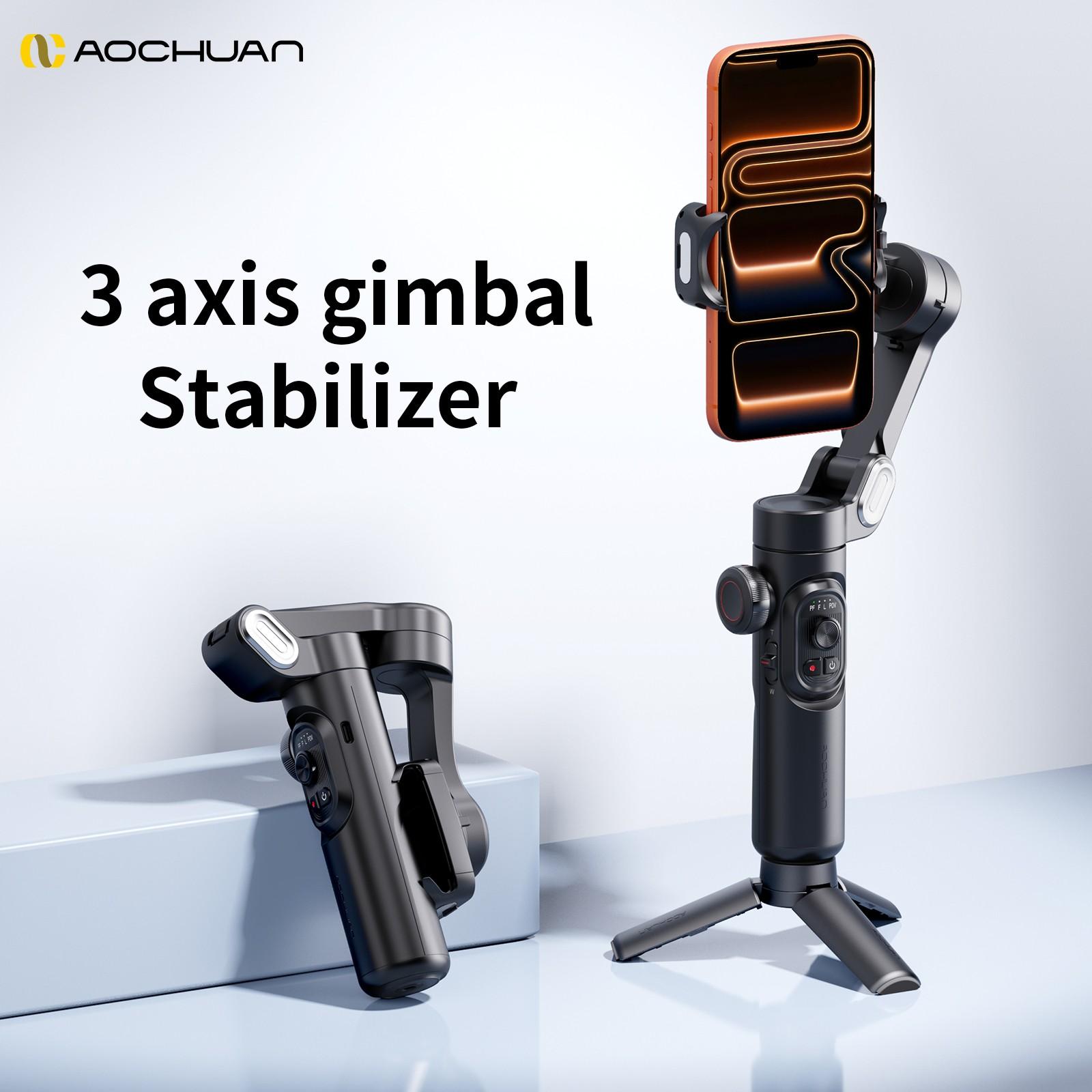 Phone Gimbal Stabilizer 3-Axis Foldable Gimbal for iPhone & Android, Focus Wheel Included, Ideal for Tiktok Youtube Vlogs