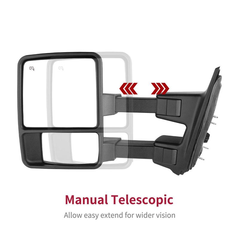 OEDRO Towing Mirrors Car Accessories Compatible for 1999-2007 Ford F250 F350 F450 F550 Super Duty / 2001-2005 Ford Excursion Tow Mirror Power Heated with Turn Signal Light 1999 2000 2001 2002 2003 2004 2005 2006 2007 OEDRO Towing Mirrors Car Accessories Compatible for 1999-2007 Ford F250 F350 F450 F550 Super Duty / 2001-2005 Ford Excursion Tow Mirror Power Heated with Turn Signal Light 1999 2000 2001 2002 2003 2004 2005 2006 2007