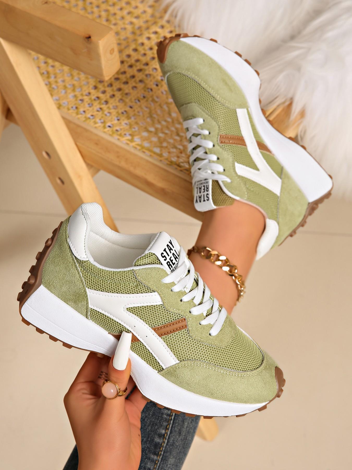 Women's Comfortable Laced Sports Shoes, Lightweight Multifunctional Casual Sneakers, Anti-Slip Rubber Sole, Gift for Friends, Fitness, Running, Hiking, Driving