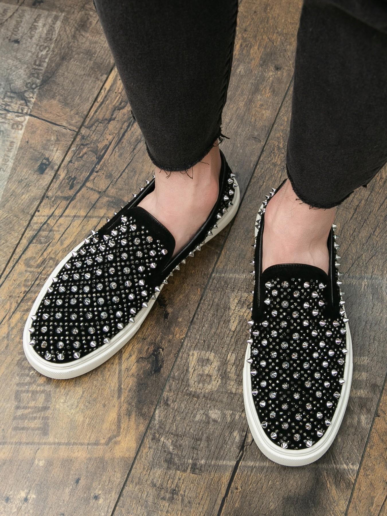 Men's Fashion PU Leather Slip-On Shoes, Plain Pattern, All Seasons, Rubber Sole, Business Casual, Nightclub, Driving, Daily Wear