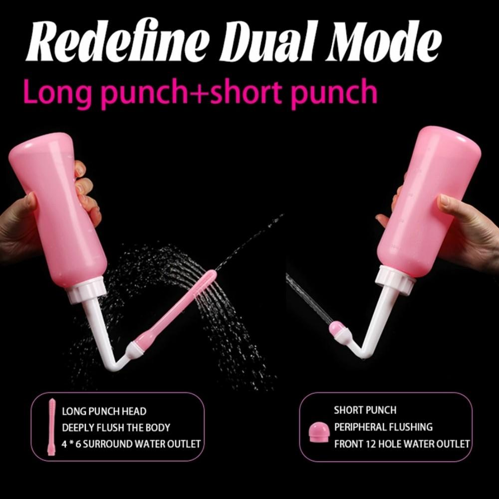 16.9oz/500ML Large Capacity Travel Bidet Bottle for Women, Portable Handheld Bidet for Female Hygiene and Cleansing, Butt Cleaner with Dual Flush Options-Short and Long(for inside clean)