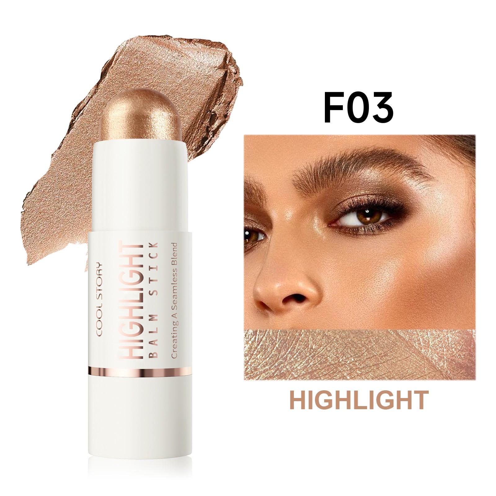 Multi-Use Highlighter Stick, Creamy Texture, Long-Lasting, Easy to Apply, for Face and Body, Cheek, Eye, Nose Contour, Portable Makeup Essential
