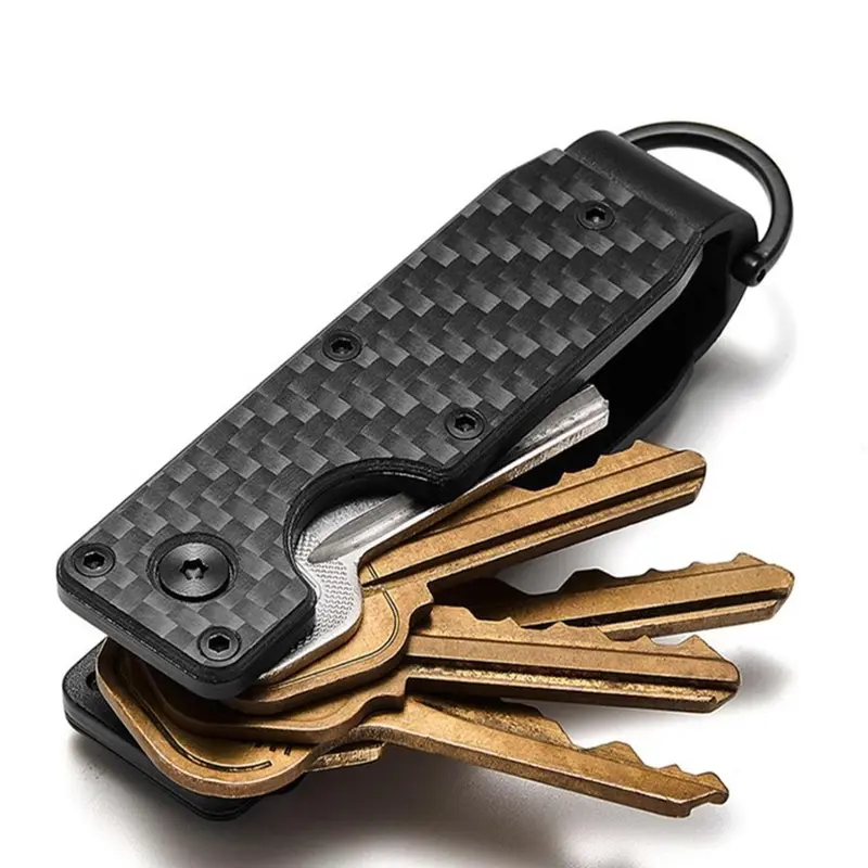 Minimalist Keychain, Compact Metal Key Storage Case, Neutral Key Clip, Scratch Resistant Surface, Key Pendant, Stylish Lightweight & Portable, Durable Key Ring Organizer with Gift Box, Great Gift for Men, Birthday Gift, Christmas Gift & Thanksgiving Gift