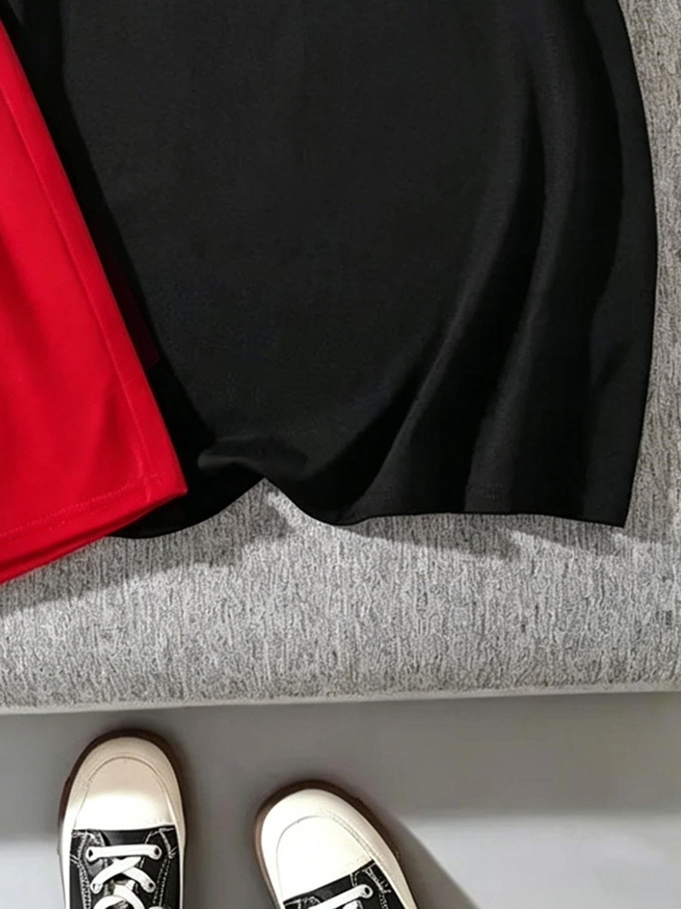 Boys Fashion Set, Creative Graffiti Earphone Print Short Sleeve and Shorts, Casual Loose-Fit, Comfortable Daily Wear, Kids Clothing