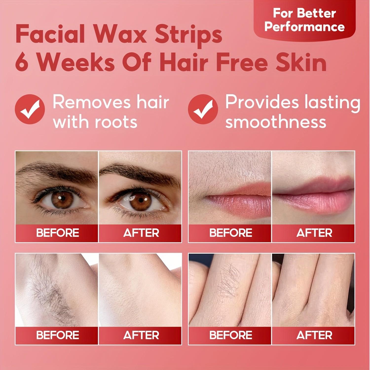 Rose Scented Hair Removal Wax Strips 10Pcs, Depilatory Wax Papers for Legs Armpits Lips Fingers, Unisex Home Body Hair Remover, Smooth Skin Gift, Body Waxing