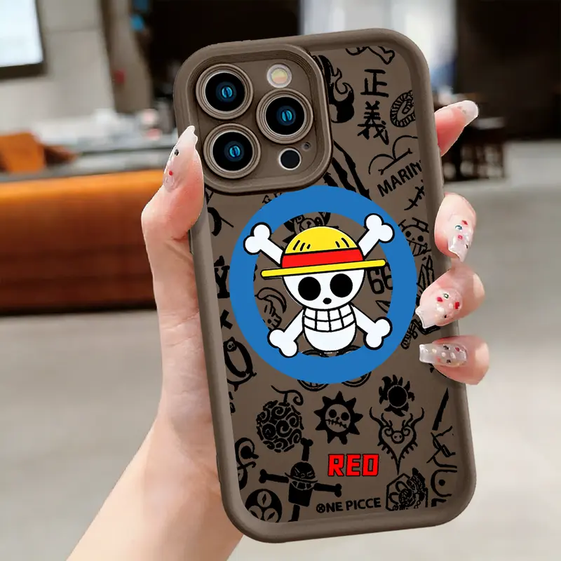 One Piece Straw Hat Pirates Skull Logo Devil Fruit Doodle Phone Case ...