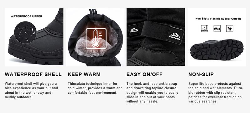 ALEADER Men's Minimalist Winter Fashion Warm Waterproof Insulated Shell Inner Comfort Outdoor Snow Boots