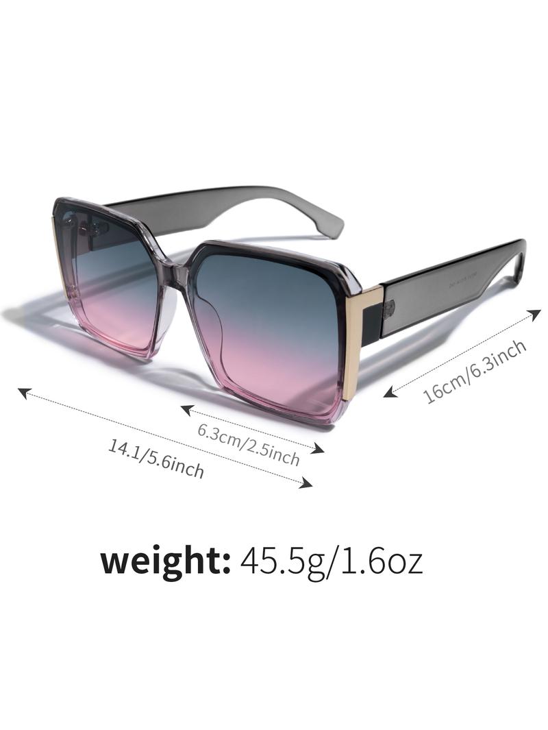 LUXURY Square Sunglasses | Acetate Ombré Pink & Matte Black | Gold T-Detail + UV400 dark sunglasses men sunglasses beach stuff