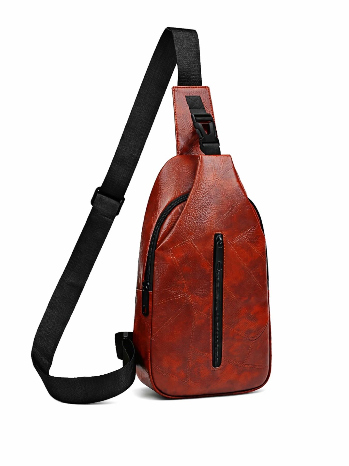 Essential Chest Bag Organizer, Sleek PU Leather Sling Crossbody Pack, Versatile Travel & Concert Gear, Spring Style 2026, TikTok Made Me Buy It.