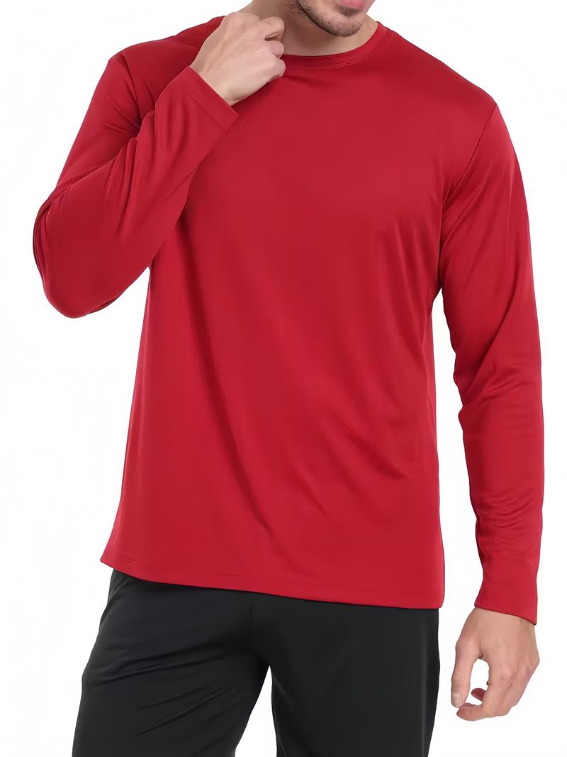 6pcs Men'S Long Sleeve T-Shirts - Quick-Dry Gym Shirts with Moisture-Wicking Fabric, Color Options for Workout, Running, Casual Attire - Breathable Athletic Tops for Active Lifestyles, Workout Shirts, Running Gear, Round Neckline, Stretchy Material 6pcs Men'S Long Sleeve T-Shirts - Quick-Dry Gym Shirts with Moisture-Wicking Fabric, Color Options for Workout, Running, Casual Attire - Breathable Athletic Tops for Active Lifestyles, Workout Shirts, Running Gear, Round Neckline, Stretchy Material