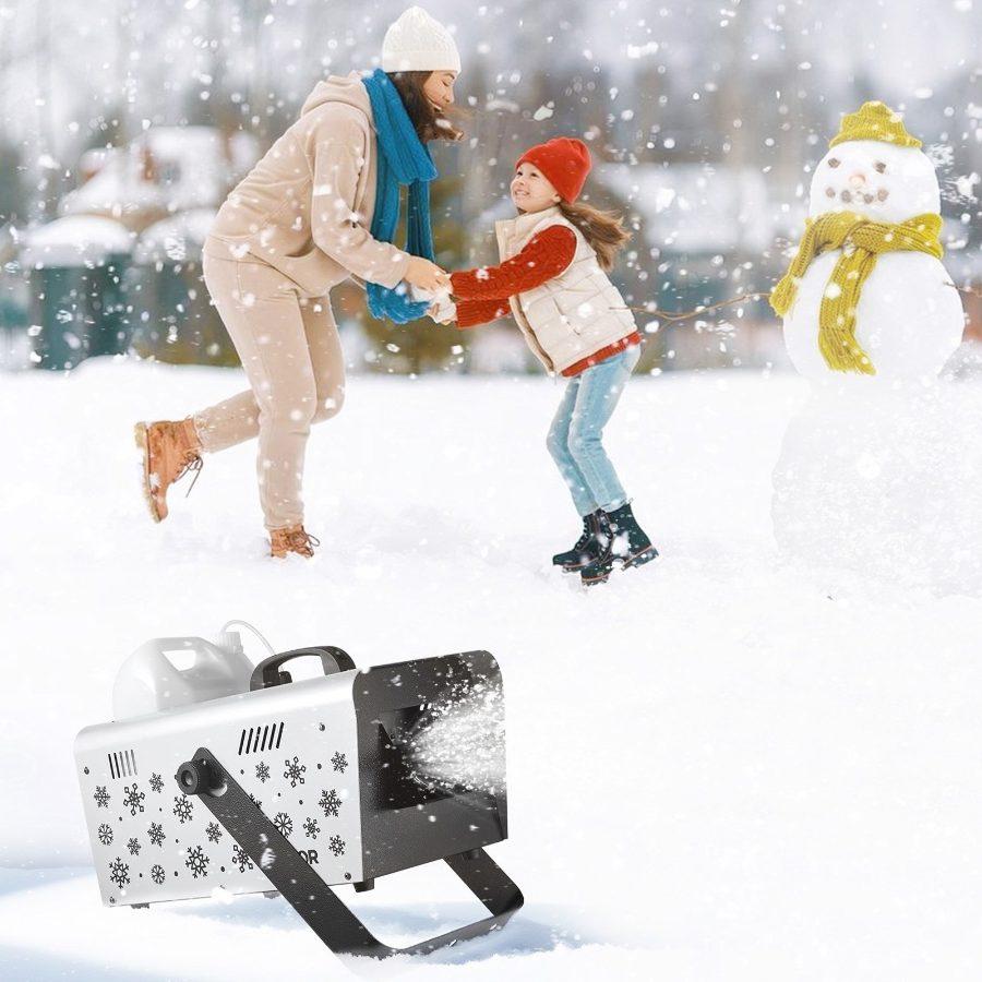 fathersdaygift VEVOR Snow Machine, 1500W Handheld/Hanging Snow Maker By Wireless Remote Control, Portable Snowmaking Machine, High Output Snowflake Maker with 5L Tank for Christmas Party Wedding Stage Effects
