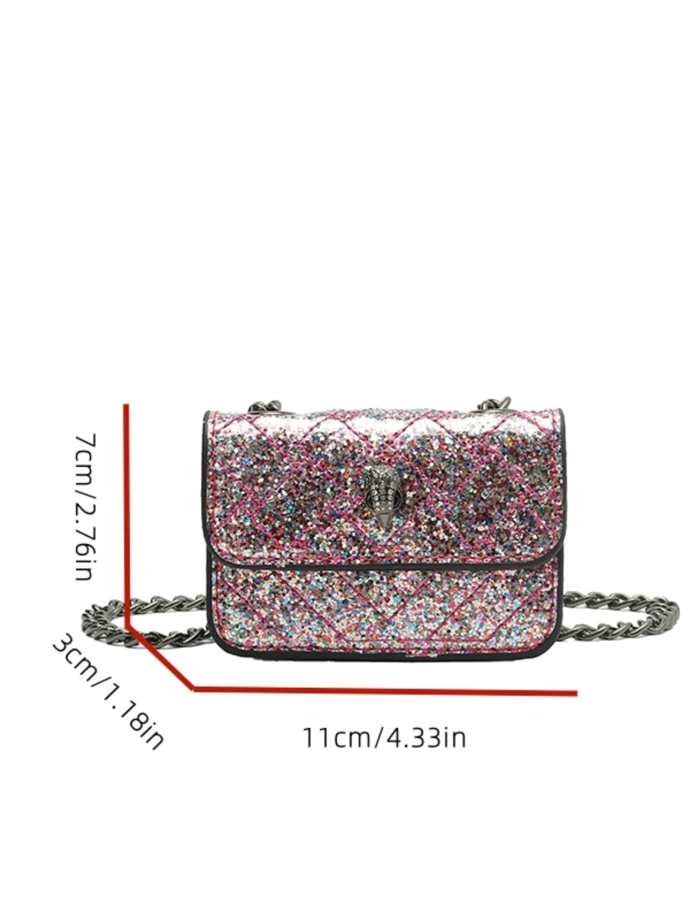 Mini Sequin Crossbody Bag, High-Value Shoulder Square Purse, Cute Keychain Bag for Women, Colorful Sparkle Handbag for All Occasions