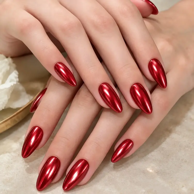Mirror metallic red quick-dry nail polish, smooth and streak-free ...