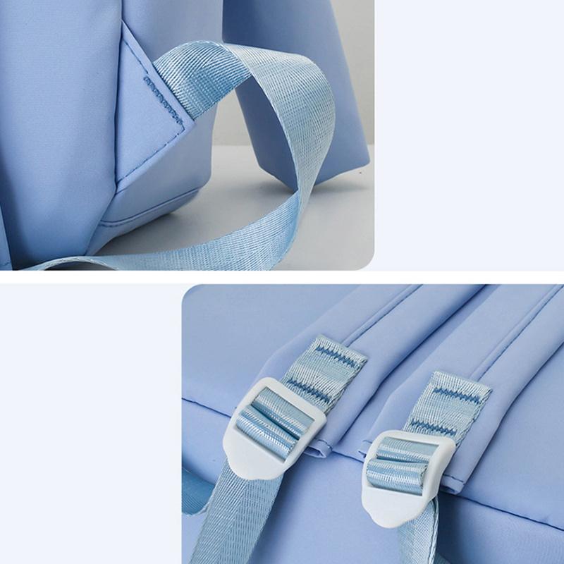 Jesus Letter Pattern Backpack & Pencil Case Set, Large Capacity Commute Backpack, Simple Solid Color with Multiple Colors, Ergonomic Shoulder Straps