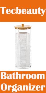 2 Slot Cotton Swab Ball Qtip Holder Jar Plastic Container Dispenser Box with Hinged Lid for Bathroom Home Storage Organizer