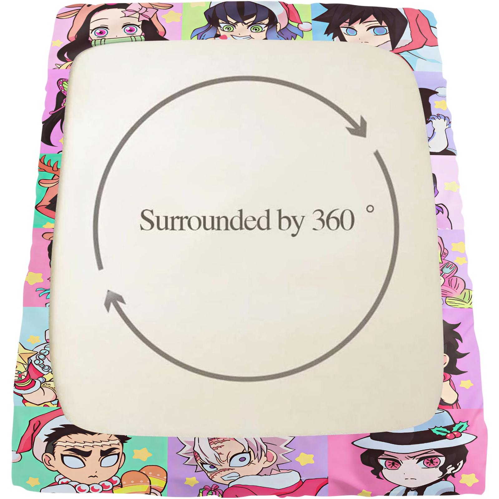 3-Piece Demon Slayer Bedding Set, Comfortable Printed Design, Includes 1 Fitted Sheet & 2 Pillowcases, Non-Slip, Perfect Gift, Bed Sheets