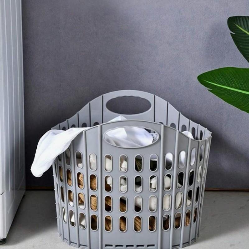 Modern Foldable Laundry Basket, Wall-Mounted Portable Multi-Layer Dirty Clothes Storage Box, Polypropylene Square Laundry Basket for Home Bathroom