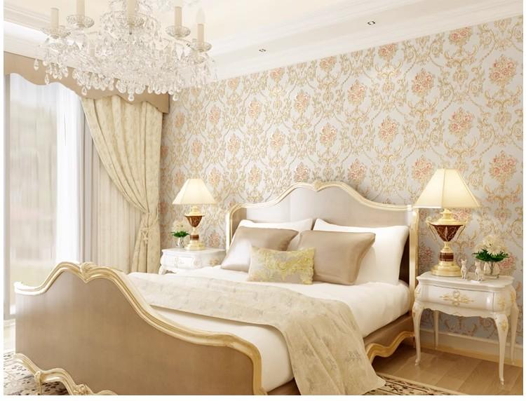 Self-Adhesive Non-Woven Fabric Wall Paper Roll, 3D Floral Design for Living Room Bedroom Background Decor, Home Decoration Sticker