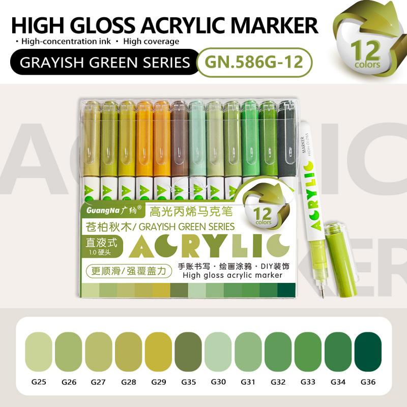 High Gloss Acrylic Paint Markers,1mm Bullet Nib Highlighter Acrylic Paint Pens,Bright Colors,Big Capacity ink,Wide Range of Uses,For Rock Painting, Canvas, Wood, Glass, Ceramic, Fabric, Plastic, Art Supplies, Coloring Book Markers