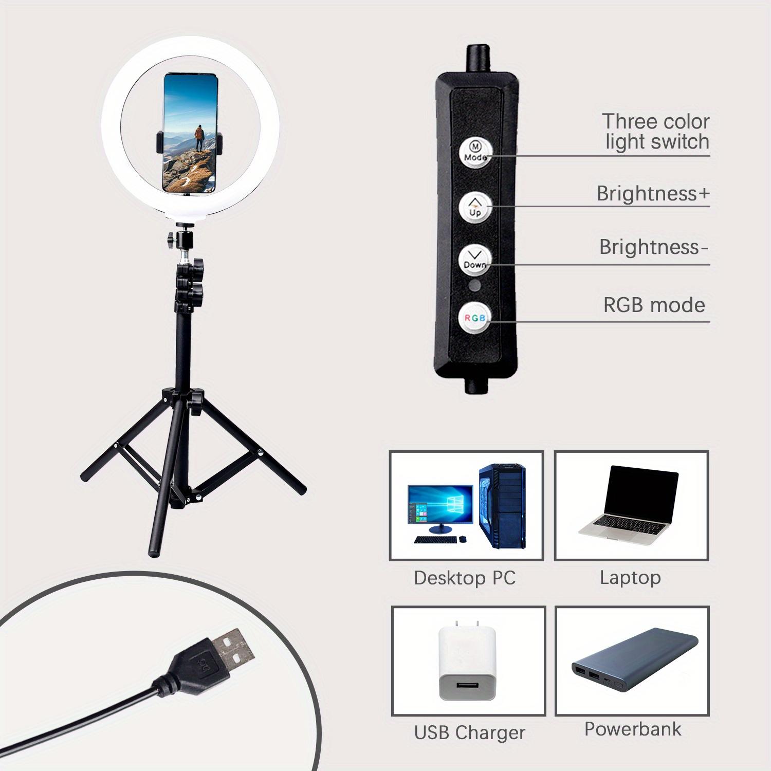 【Deal】12" RGB portable light with 43.3" Tripod Stand & 2 Phone Holder, LED Ringlight with Multiple RGB Colors Modes and 10 Brightness Dimmable for Makeup/Photography/Videos/Vlog/TikTok ring light glow content #video light #valentines day