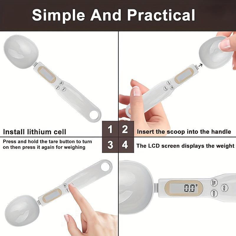 Digital Kitchen Scale Spoon, 1 Count Battery Powered Electronic Food Scale Spoon, Kitchen Measuring Tool for Food Weighing & Portion Control, Utensils, Kitchenware, Cooking, Kitchen Gadgets