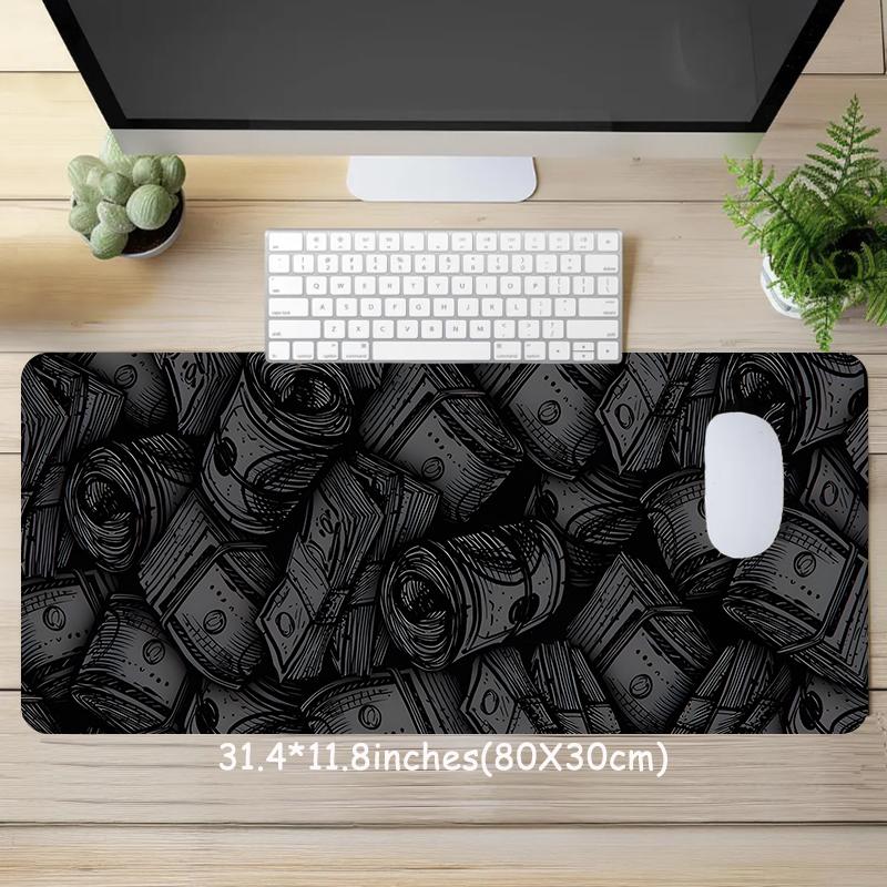 Money Pattern Desk Mat, Large Gameing Mouse Pad, Aesthetic Desktop Decoration Protection Pad, Non-slip Work Pad, Suitable for Laptop, Desktop Computer Games, Desktop Accessory