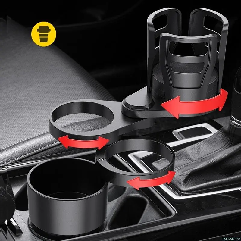 Car Multifunctional Car Water Cup Holder Car Shelf, Car Beverage Holder Retractable Rotary Car Cup Holder