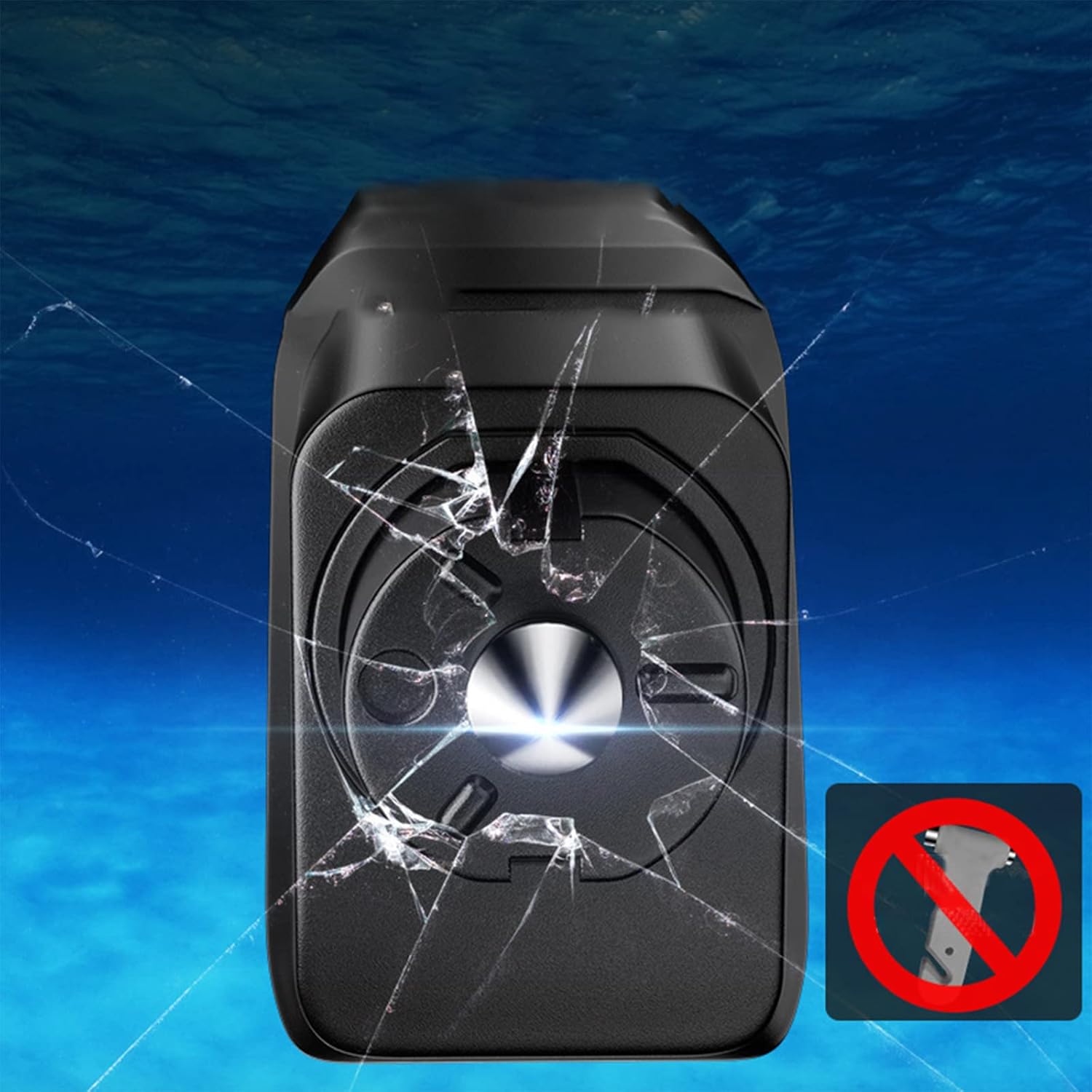 Car Window Breaker Keychain, Glass Shatter Tool, Seatbelt Cutter, Emergency Escape Kit, Underwater Safety Hammer, Car Accessory, 3-In-1 Car Survival Gear