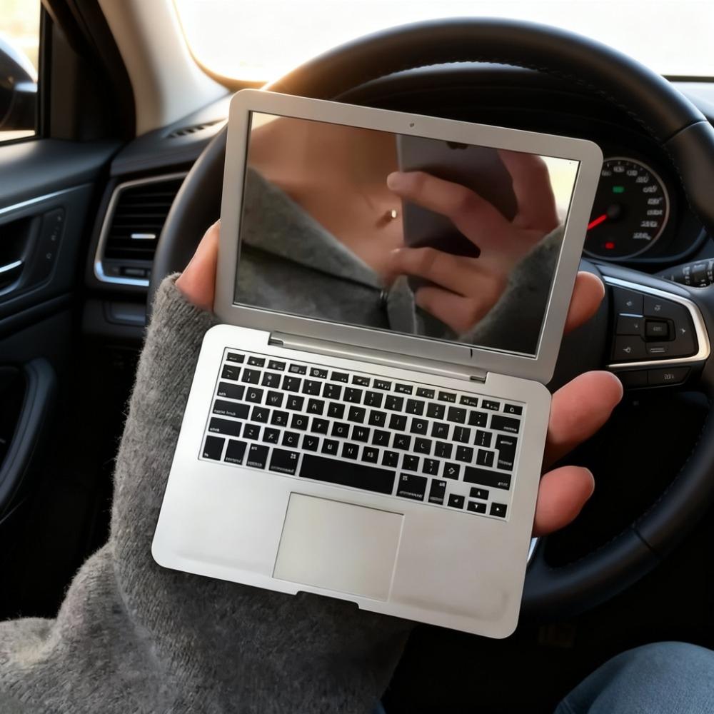 3 Pcs Creative Portable Mini Computer Mirror Foldable Laptop Shape Makeup Mirror High Quality Pocket Mirror Beauty Makeup Mirror