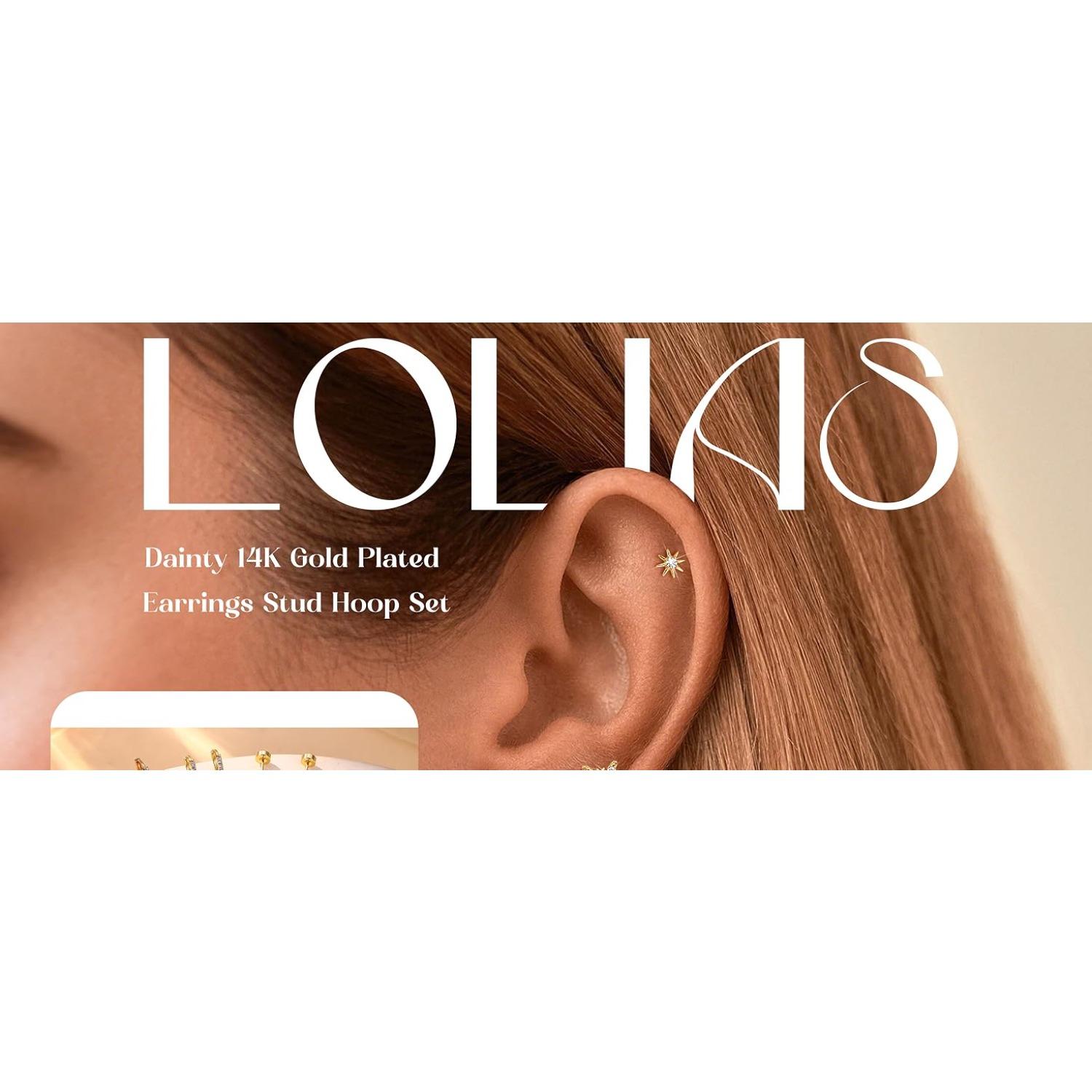 15pairs 14K Gold Plated Flat Back Earrings - Hypoallergenic Surgical Stainless Steel Stud Hoop Earrings for Women Girls Cute Stud Earring Set Small Huggie Hoops Cartilage Earring Stacks Stud Earrings Jewelry Earrings Studs